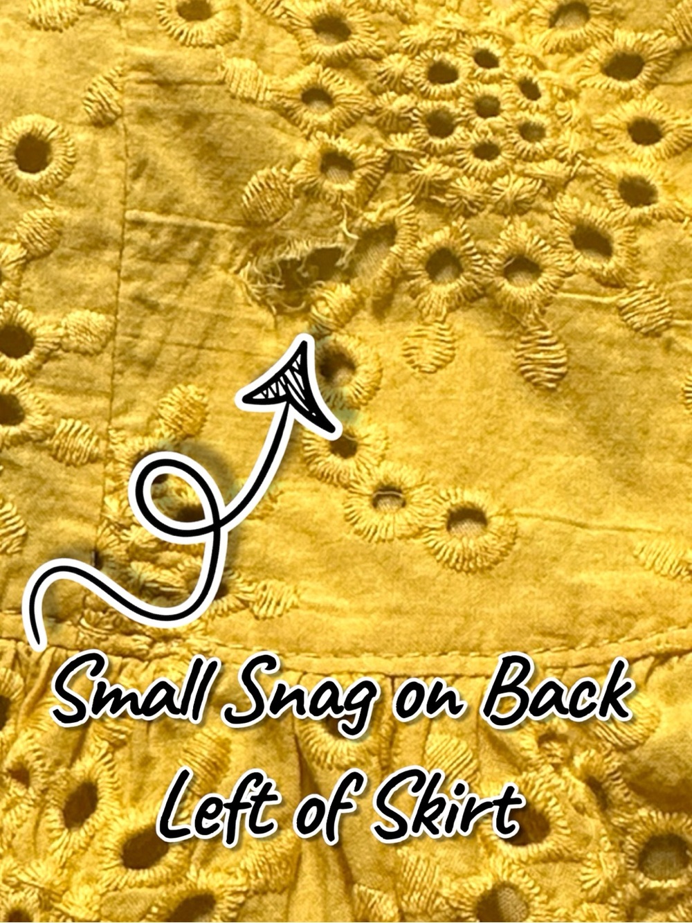 ASTR The Label Open Back and Side Eyelet Dress in Yellow. Size Medium - Picture 14 of 14